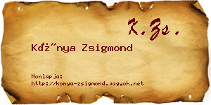 Kónya Zsigmond névjegykártya